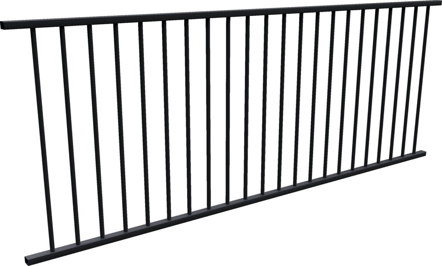 Aluminium Garden Fence Panel Black Flat Top Fence Panel